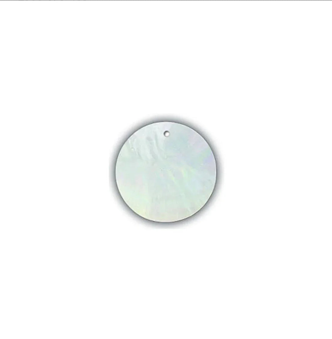 Iridescent round shell pendant for Native American crafts and jewelry making