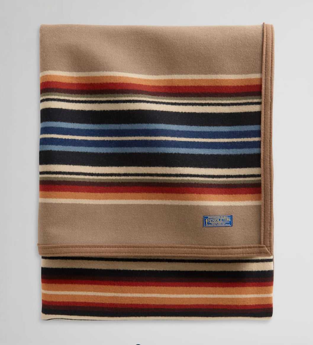 Pendleton Archival Serape Robe Blanket; Grey Horse Khaki