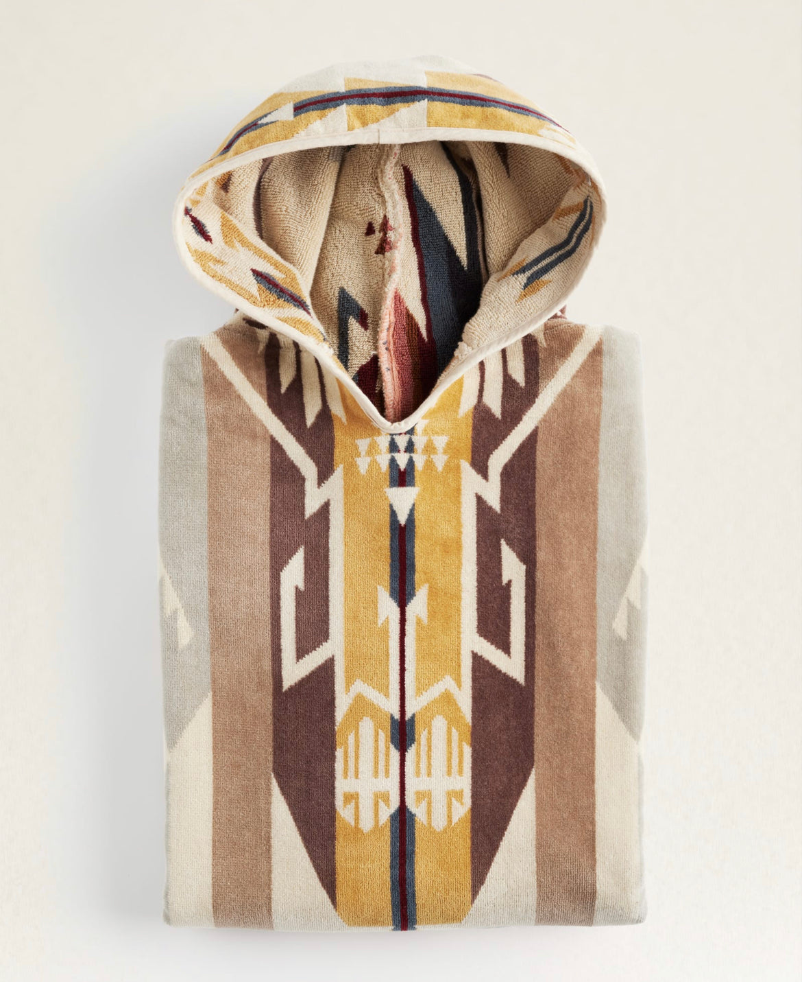 Pendleton Child’s Jacquard Hooded Towel White Sands Tan