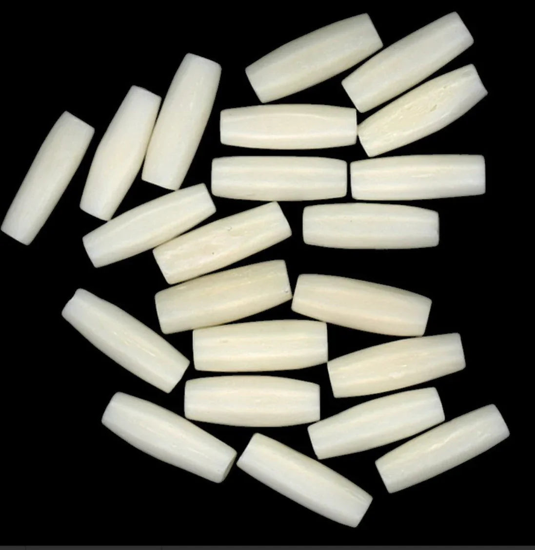 White bone beads for Native American crafts and traditional jewelry making