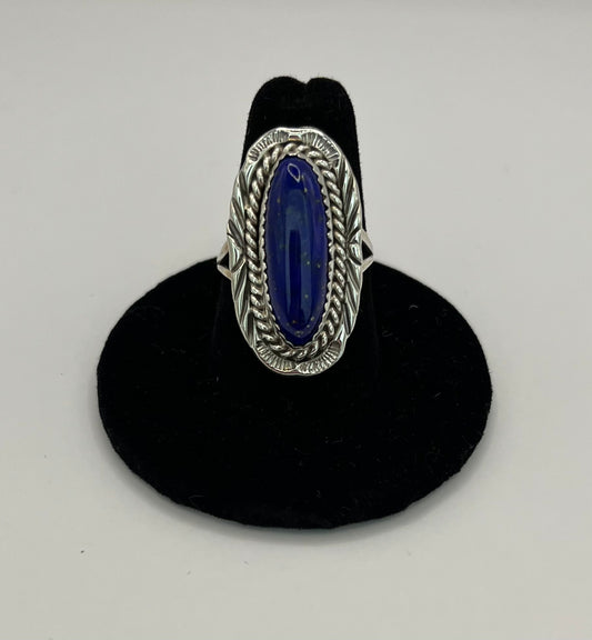 Lapis Lazuli and Sterling Ring Size 8