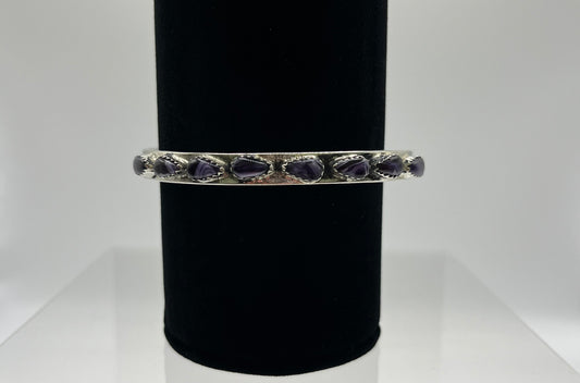 German Silver and Charoite Bracelet