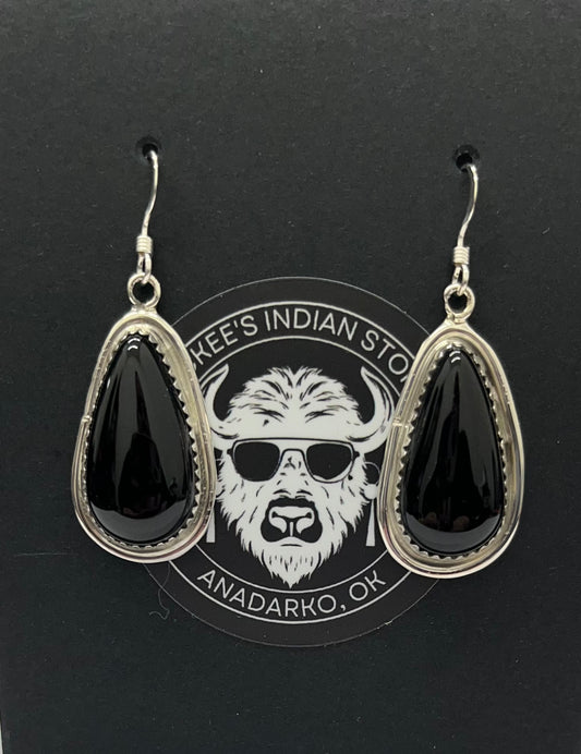 Onyx and Silver Earrings
