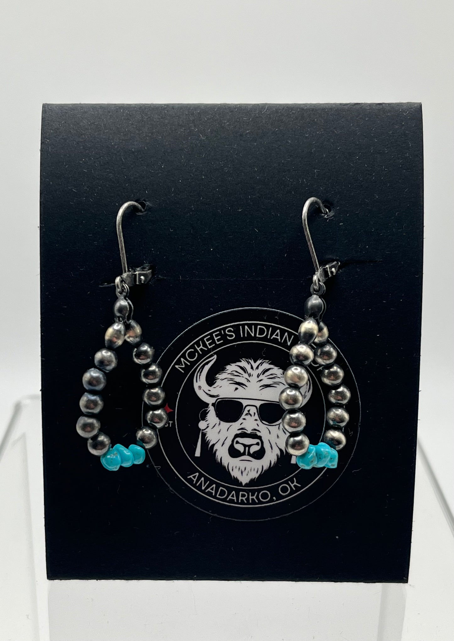Navajo Pearls and Turquoise Earrings Sterling Silver at