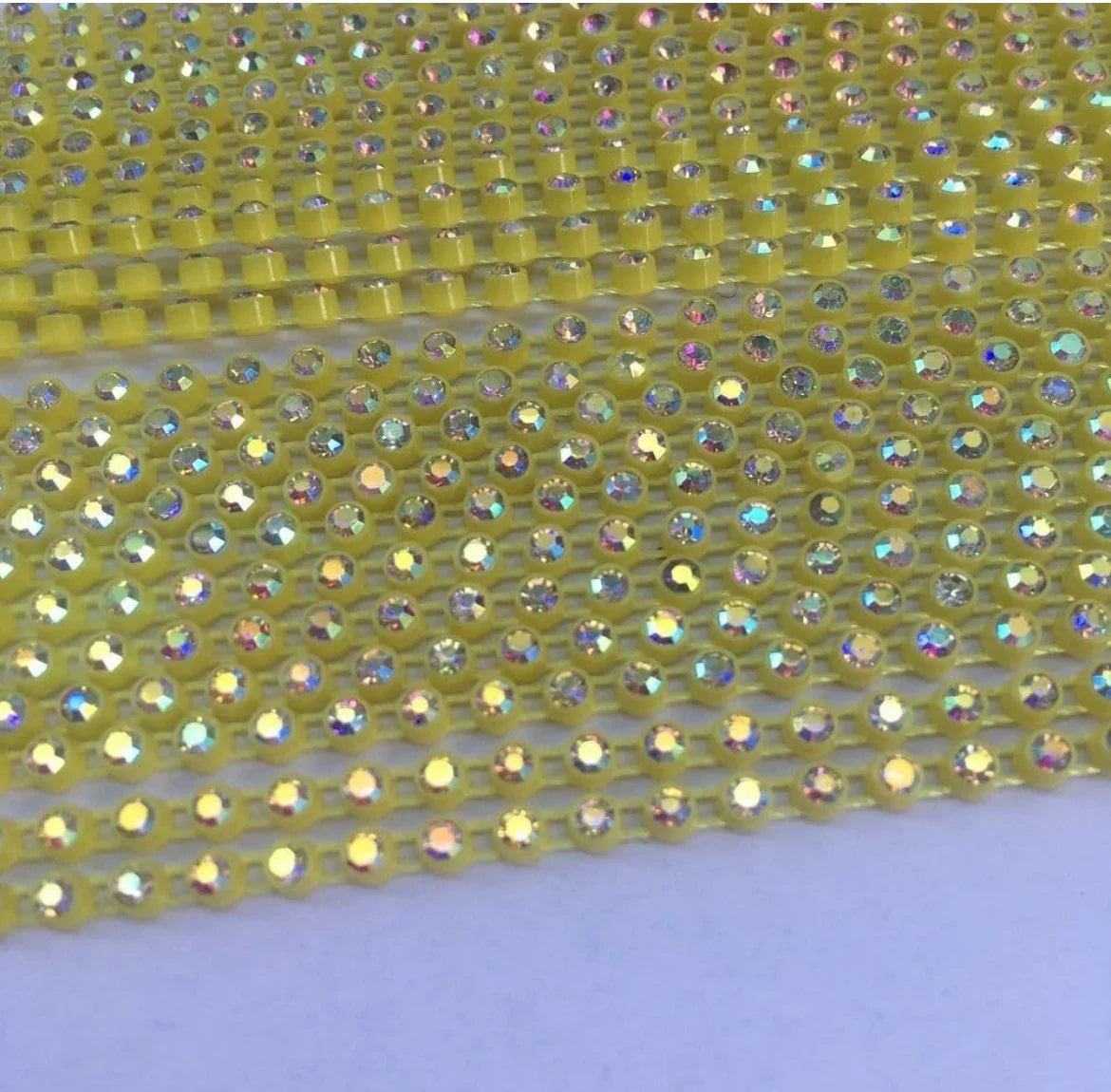 Rhinestone Banding; SS6 AB Light Yellow(per yard)