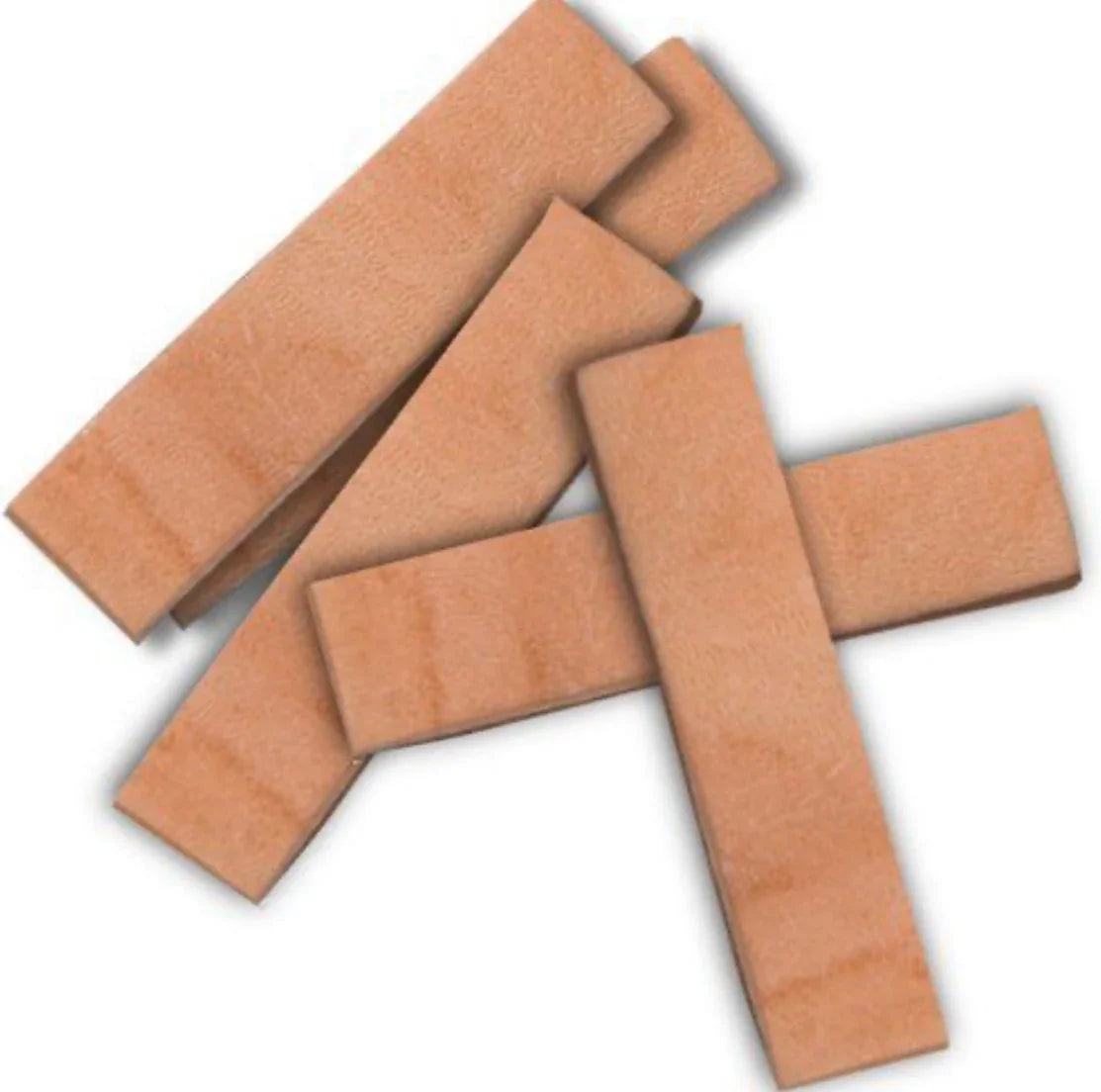 Natural tan leather strips for Native American crafts and traditional clothing projects