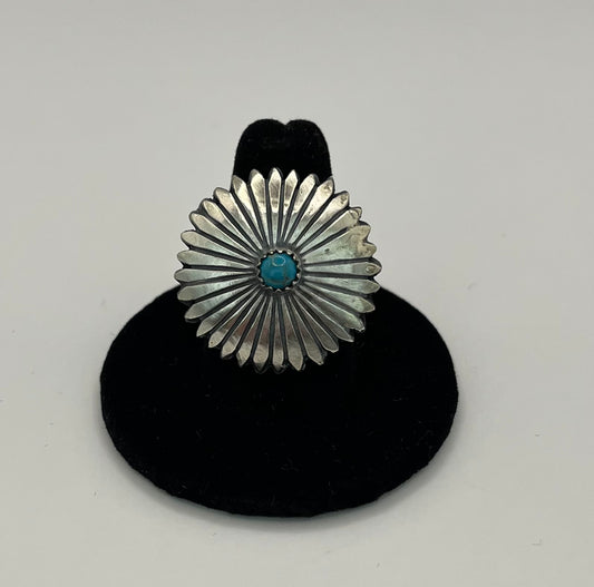 Sterling Silver Ring With Turquoise Accent Size 8.75