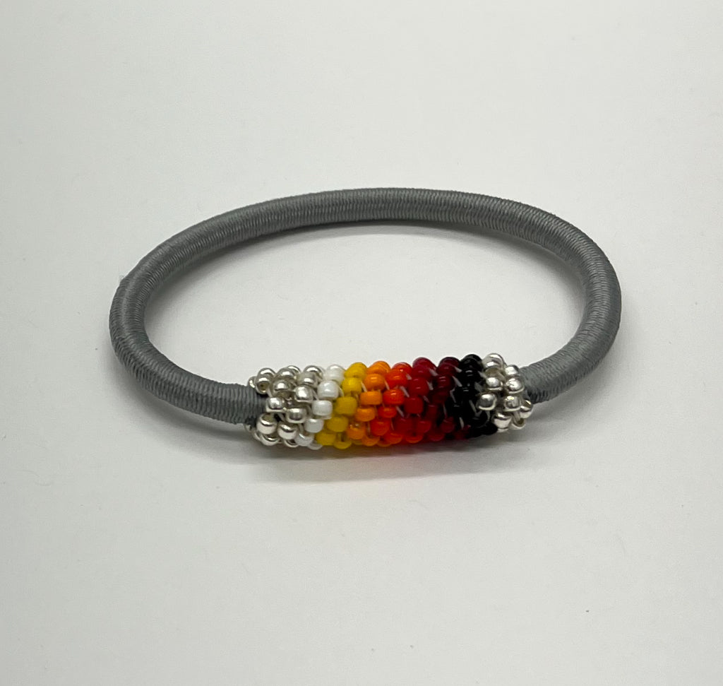 Beaded Hair Ties; Grey