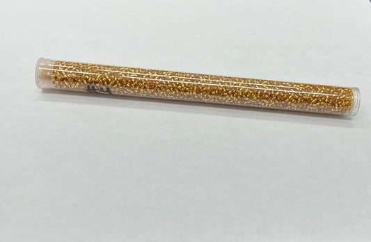 11 Seed Beads #4 Silver Lined Gold