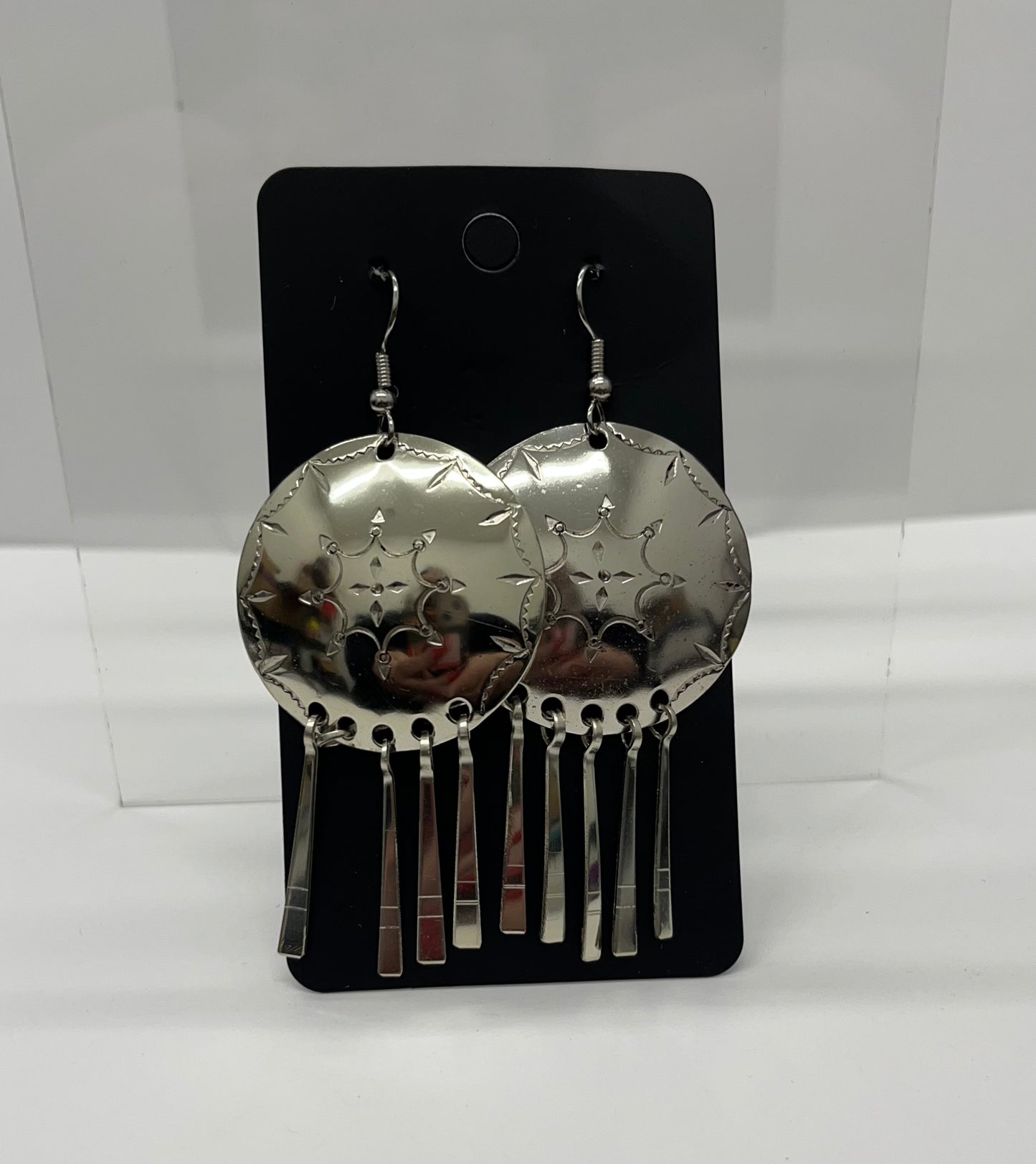 German Silver Shield Earrings