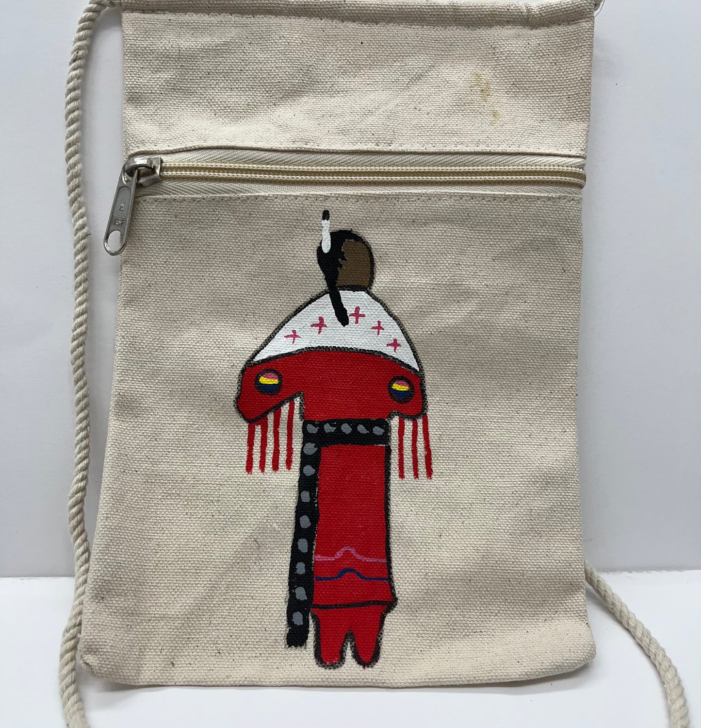 Hand Painted Canvas Crossbody Bag; Dancer (various colors)