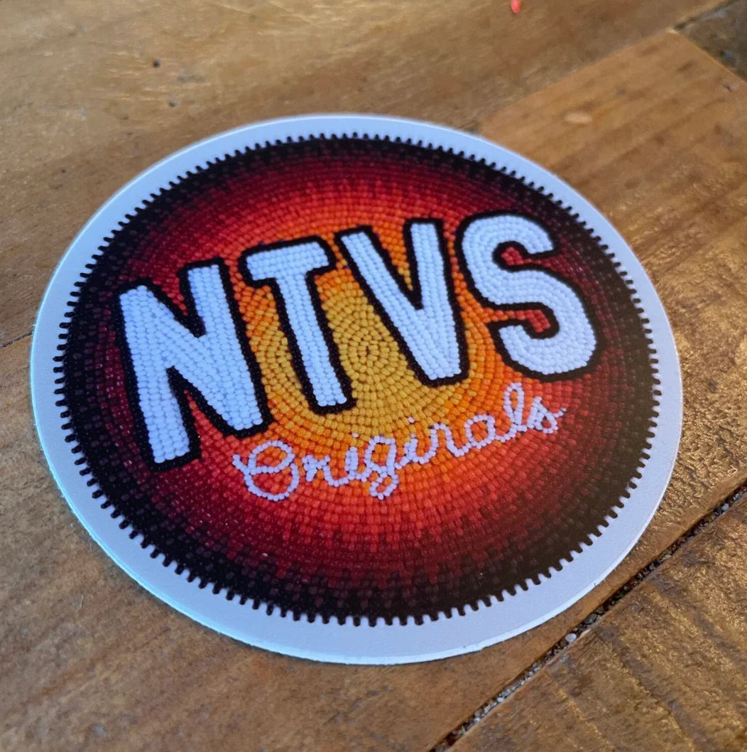 Beaded NTVS Originals patch with sunset gradient, Native American craft supply
