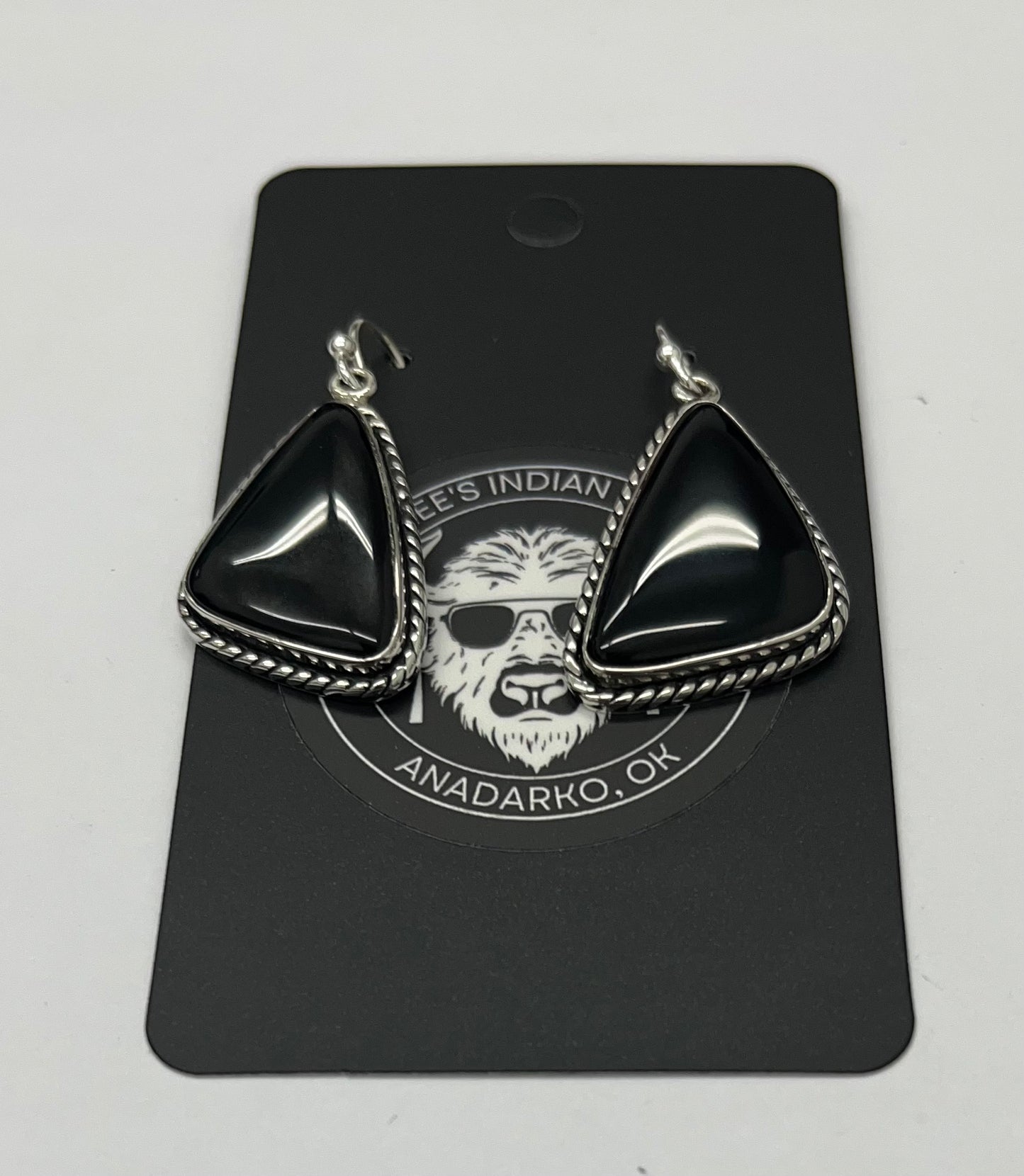 Onyx and Silver Earrings