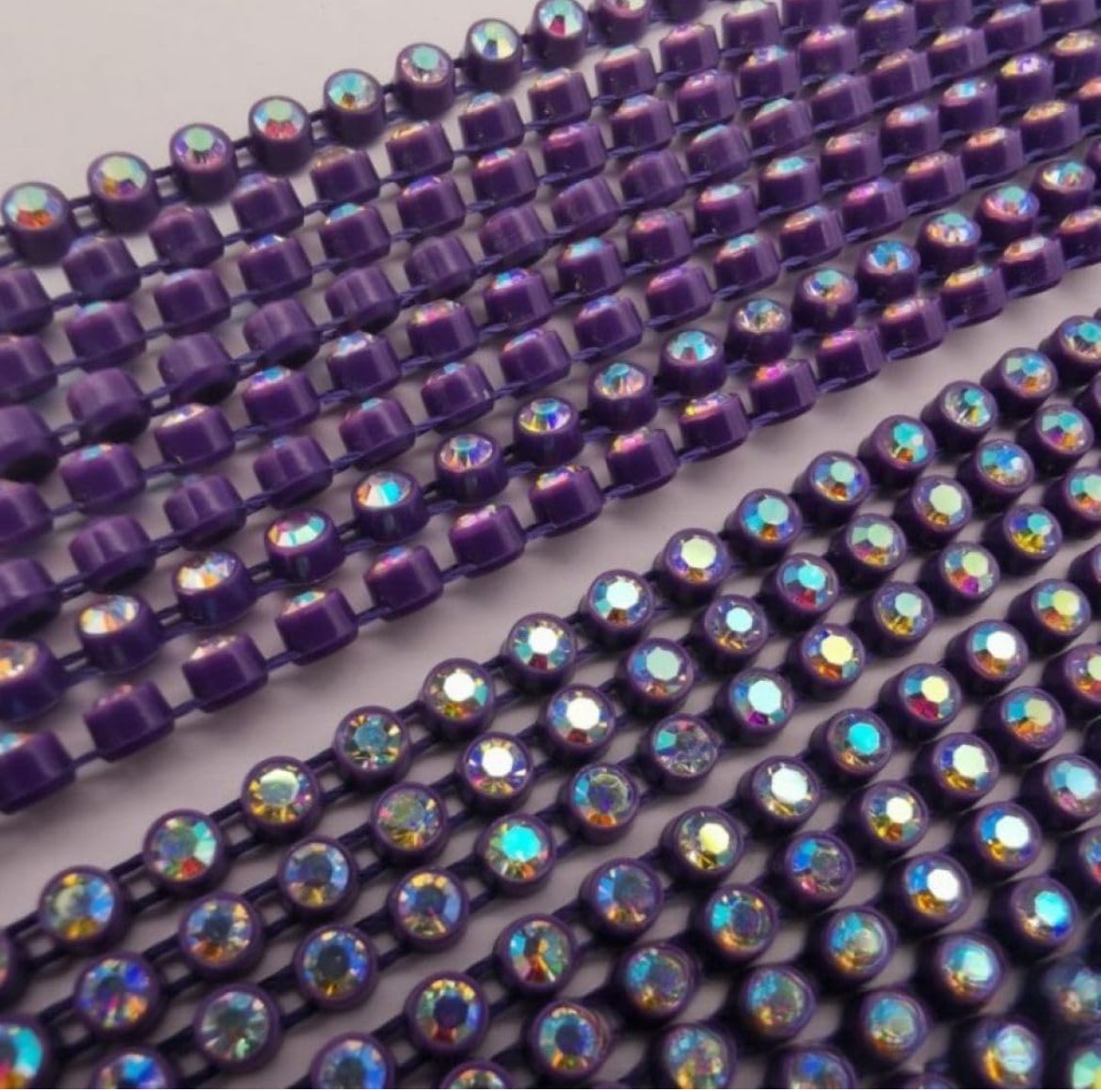 Rhinestone Banding; SS6 AB Grape (per yard)
