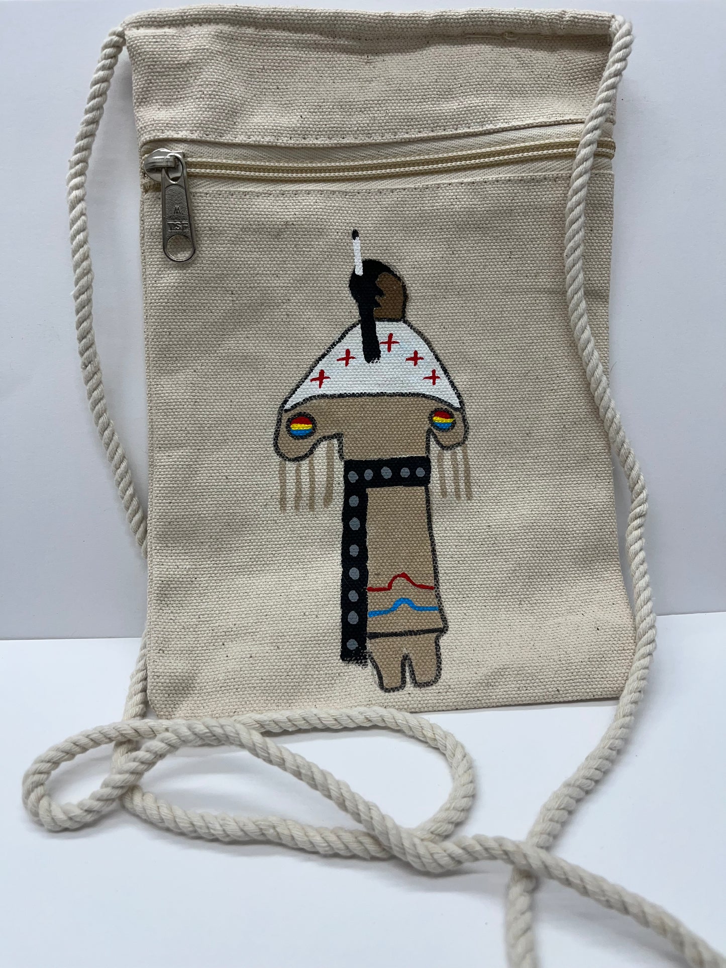 Hand Painted Canvas Crossbody Bag; Dancer (various colors)