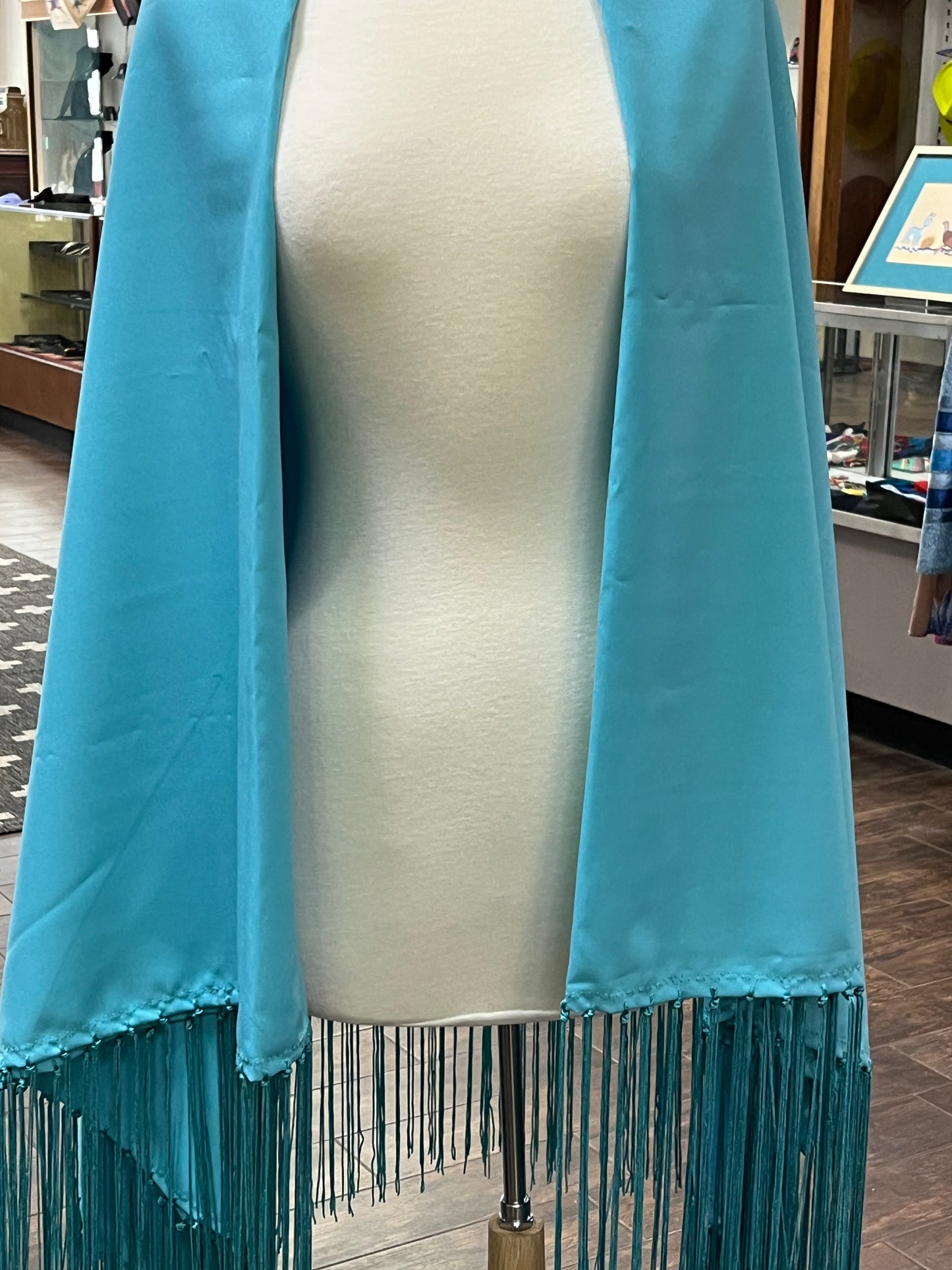 Gaberdine Shawl; Turquoise Blue