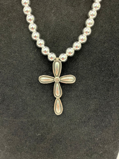 Sterling Silver Cross Enhancer, Beads Not Included