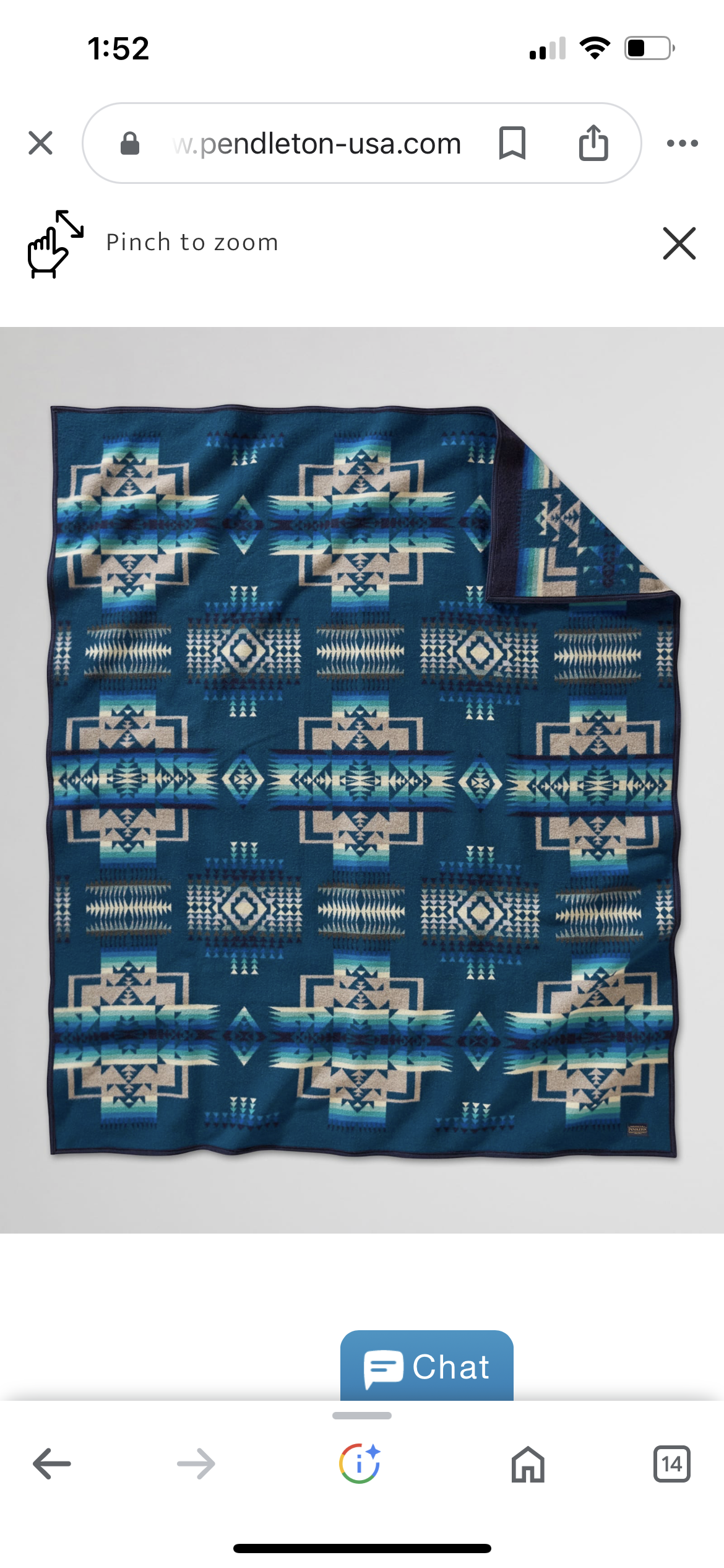 Pendleton Chief Joseph Blanket Aegean