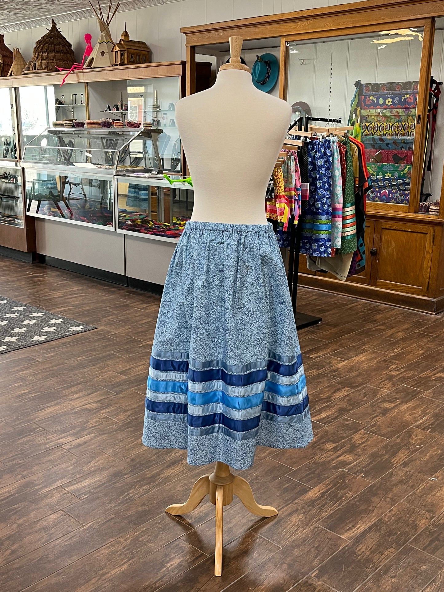 Women’s Ribbon Skirt; Light Blue 34” waist