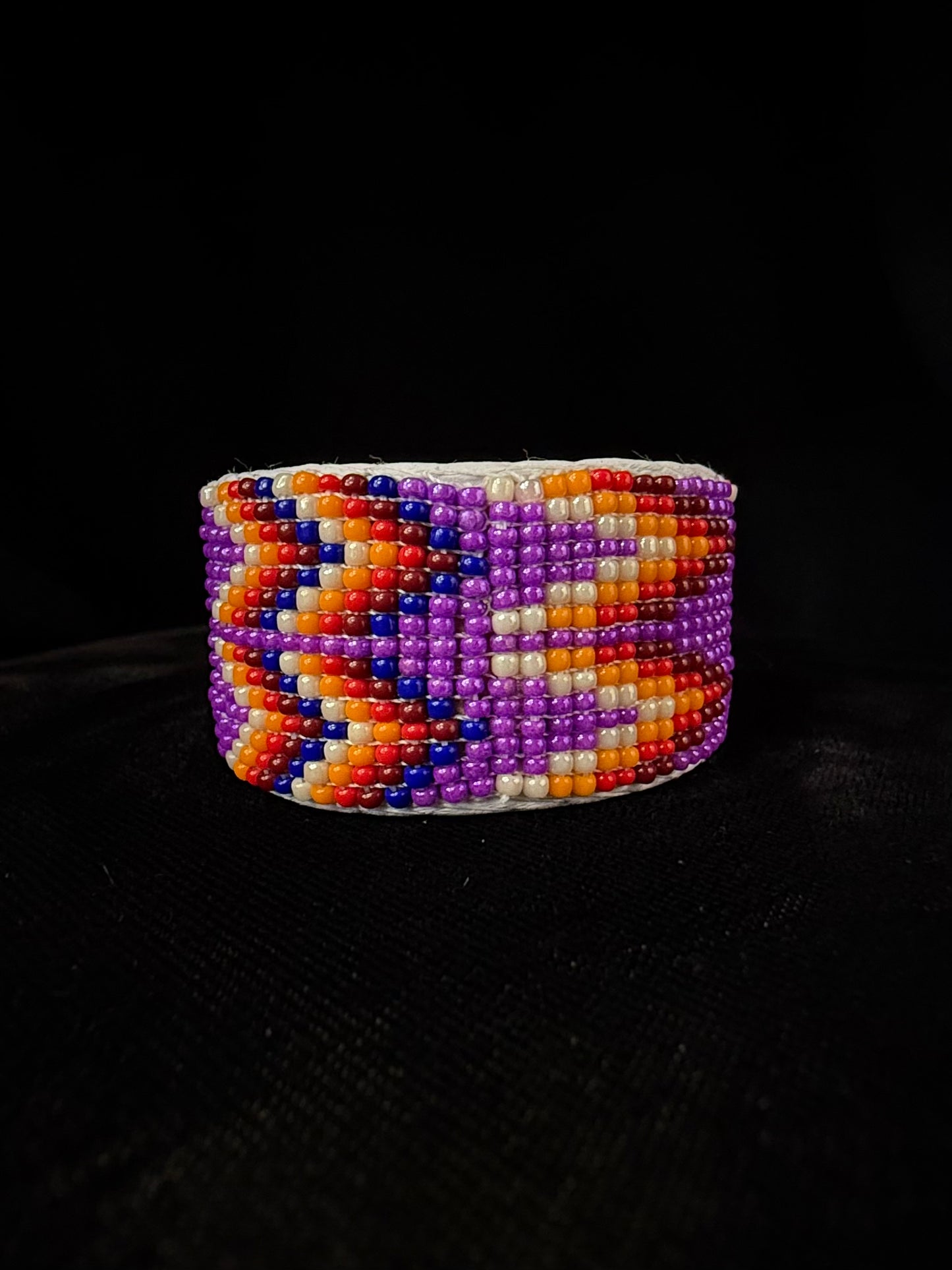 Beaded Cuff Bracelet - Purple