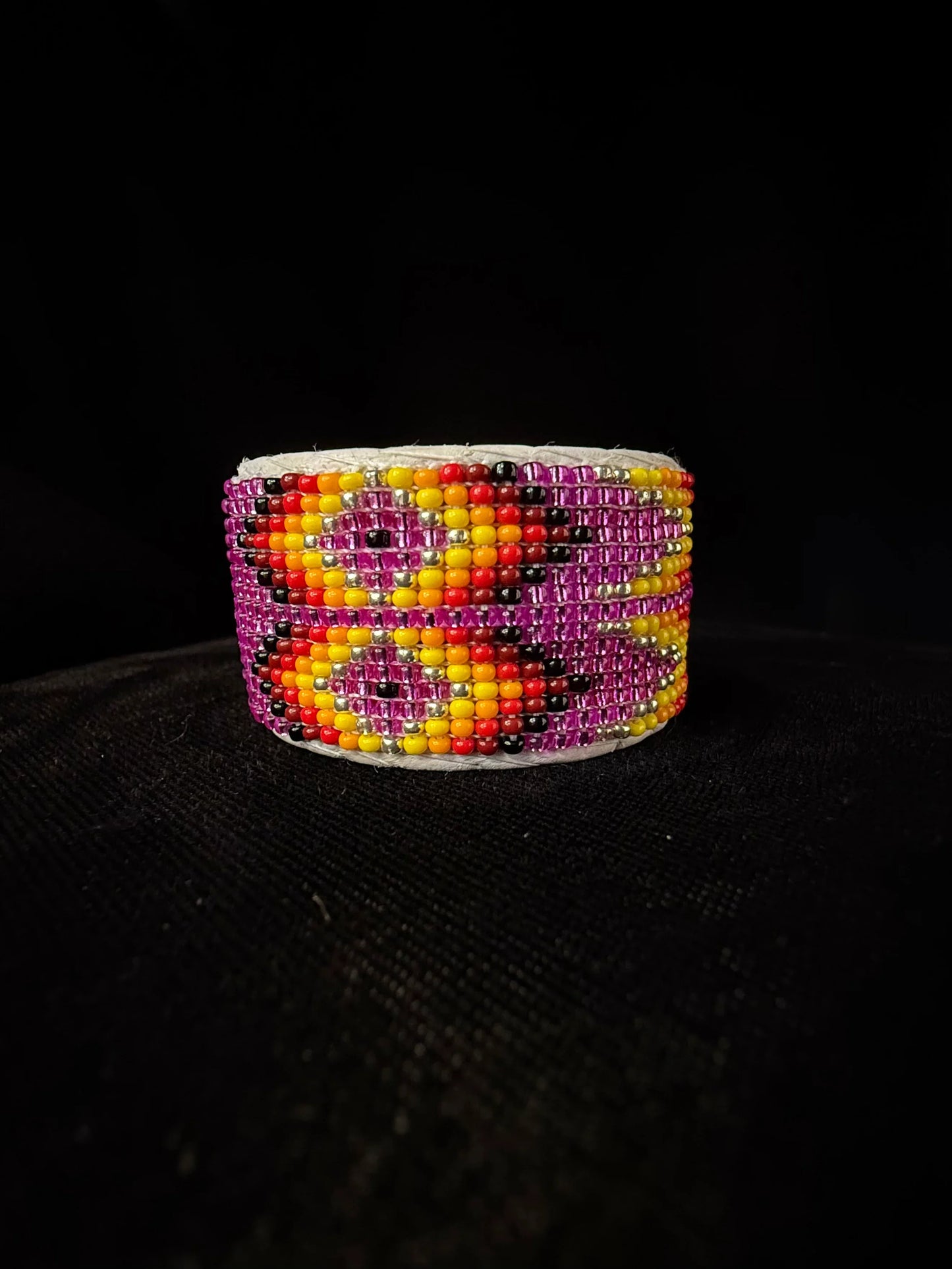 Beaded Cuff Bracelet - Fuchsia