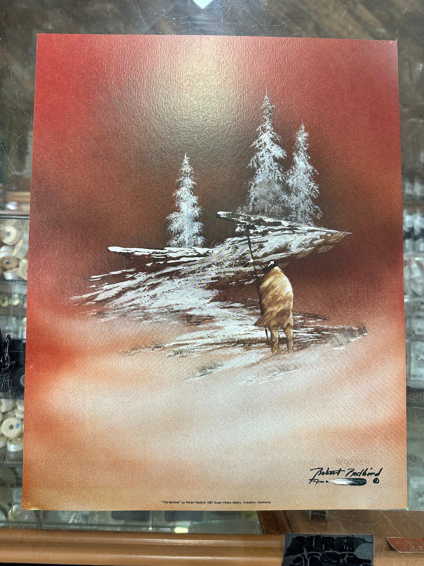 Framed "The Sentinel" - Robert Red Bird