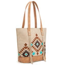 MW Embroidered Tote Tan