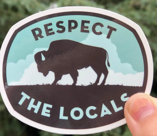 Respect The Locals Bison Sticker 3" x 2.5"