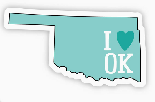 I Love Oklahoma Sticker 3.5" x 1.98"