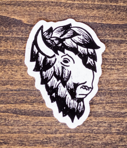 Roaming Buffalo Sticker 3" x 2.2"