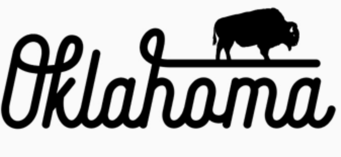 Oklahoma Buffalo Script Decal 4.5" x 2"