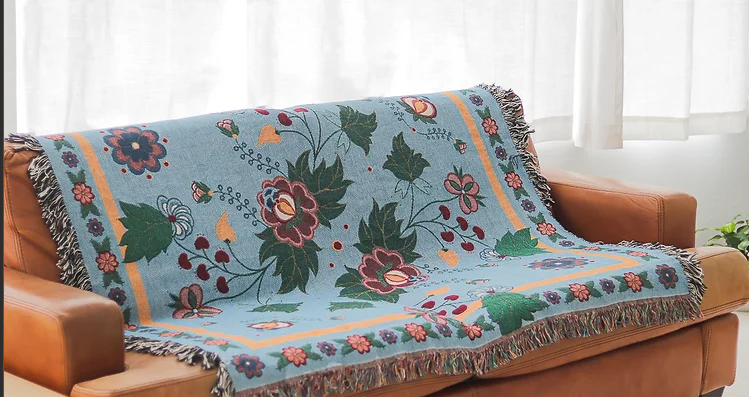 Teton Cotton Throw Blanket; Turquoise