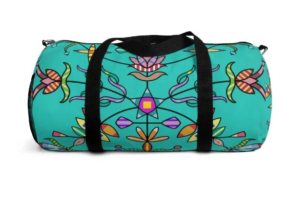 Duffle Bag: Turquoise Floral