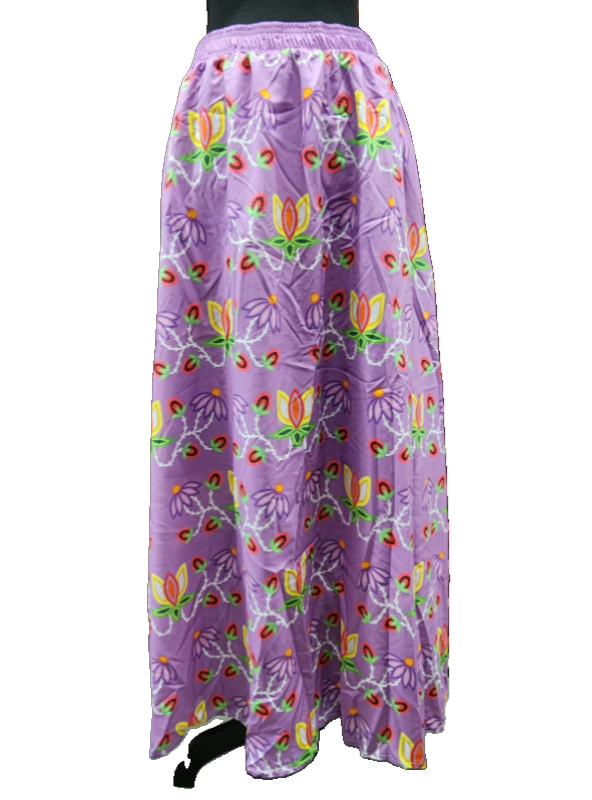 Lilac Strawberry, Floral Skirt; Lined, with Pockets