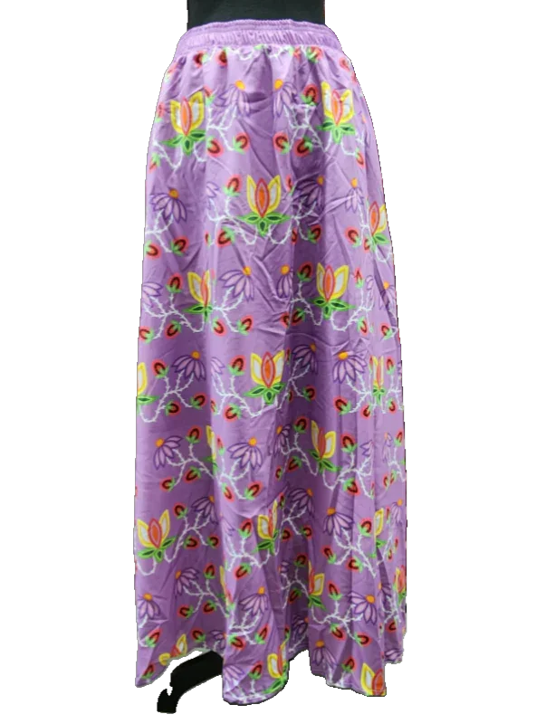 Lilac Strawberry, Floral Skirt; Lined, with Pockets