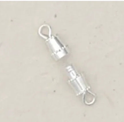 Small Silver Plated Barrel Clasps per (10)