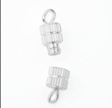 Large Silver Plated Fancy Barrel Clasp per (10)