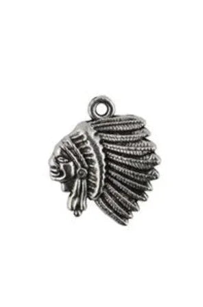 Small Pewter Chief Pendant 18x22mm (10) per bag