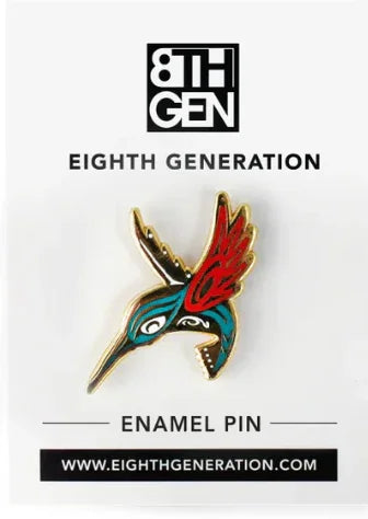 Eighth Generation Enamel Pin; Hummingbird