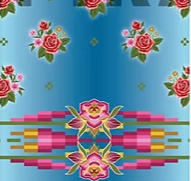 Teton Cotton Fabric; Kira Murillo; Rose, Blue Ombre (by ther yard)