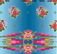 Teton Cotton Fabric; Kira Murillo; Rose, Blue Ombre (by ther yard)