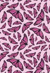 Teton Trade Cloth Cotton Fabric; Monarchs, Pink (by the yard)