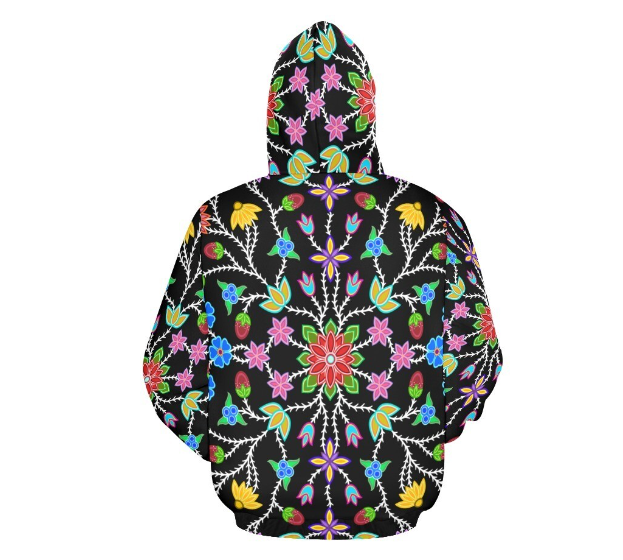Black Floral Hoodie