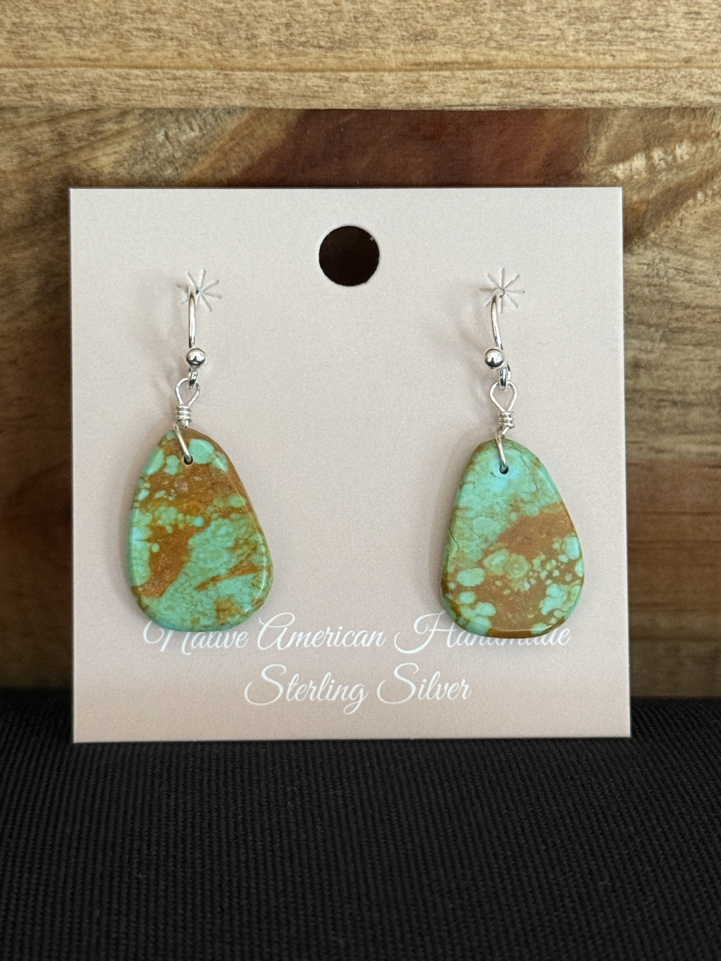 Turquoise & Sterling Silver Slab Dangle Earrings