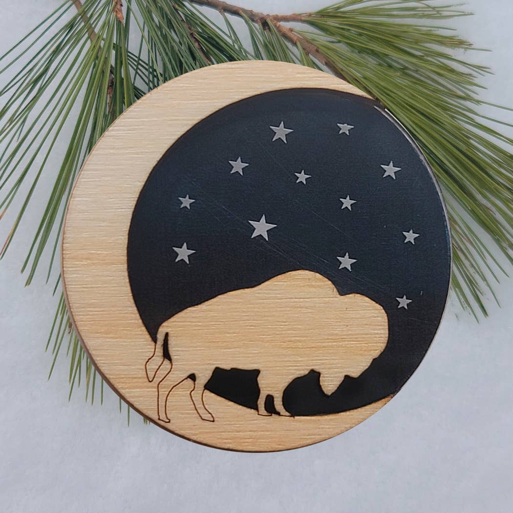 Bison Magnet, Buffalo Magnet, Handcrafted wood and acrylic