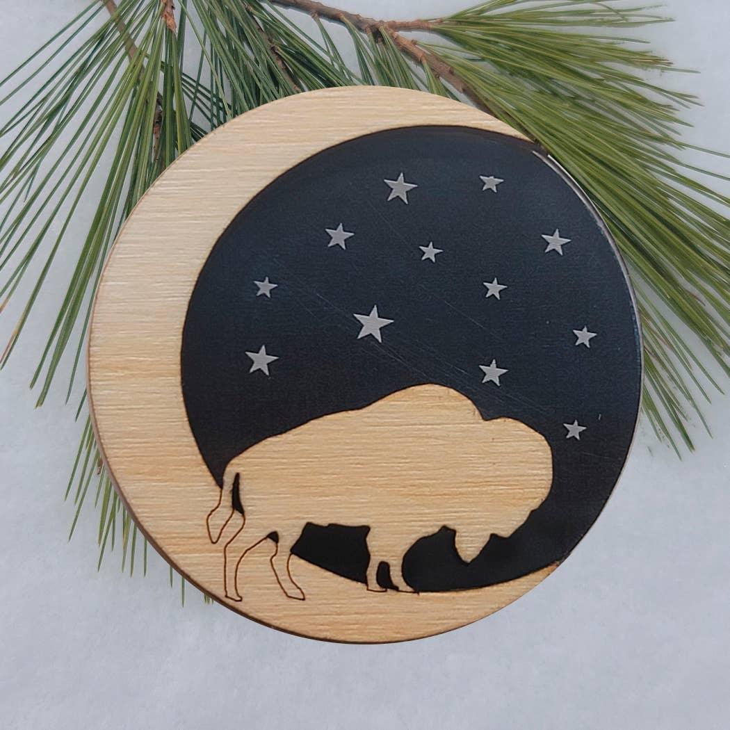 Bison Magnet, Buffalo Magnet, Handcrafted wood and acrylic