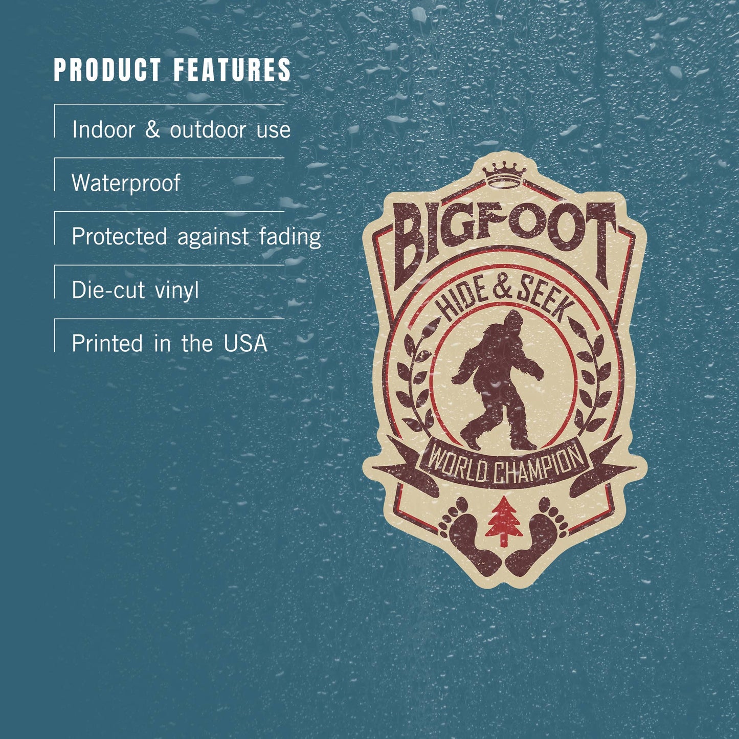 Vinyl Sticker Bigfoot, Hide and Seek World Champion