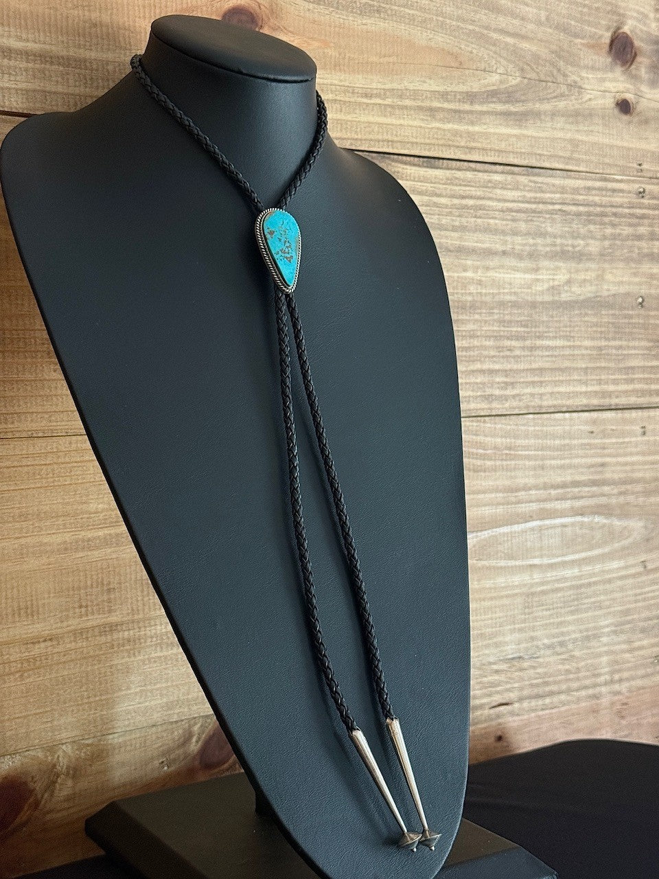 Pilot Mtn. Turquoise/Sterling Silver Bolo Tie