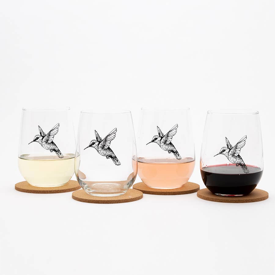 Hummingbird Wine Glass
