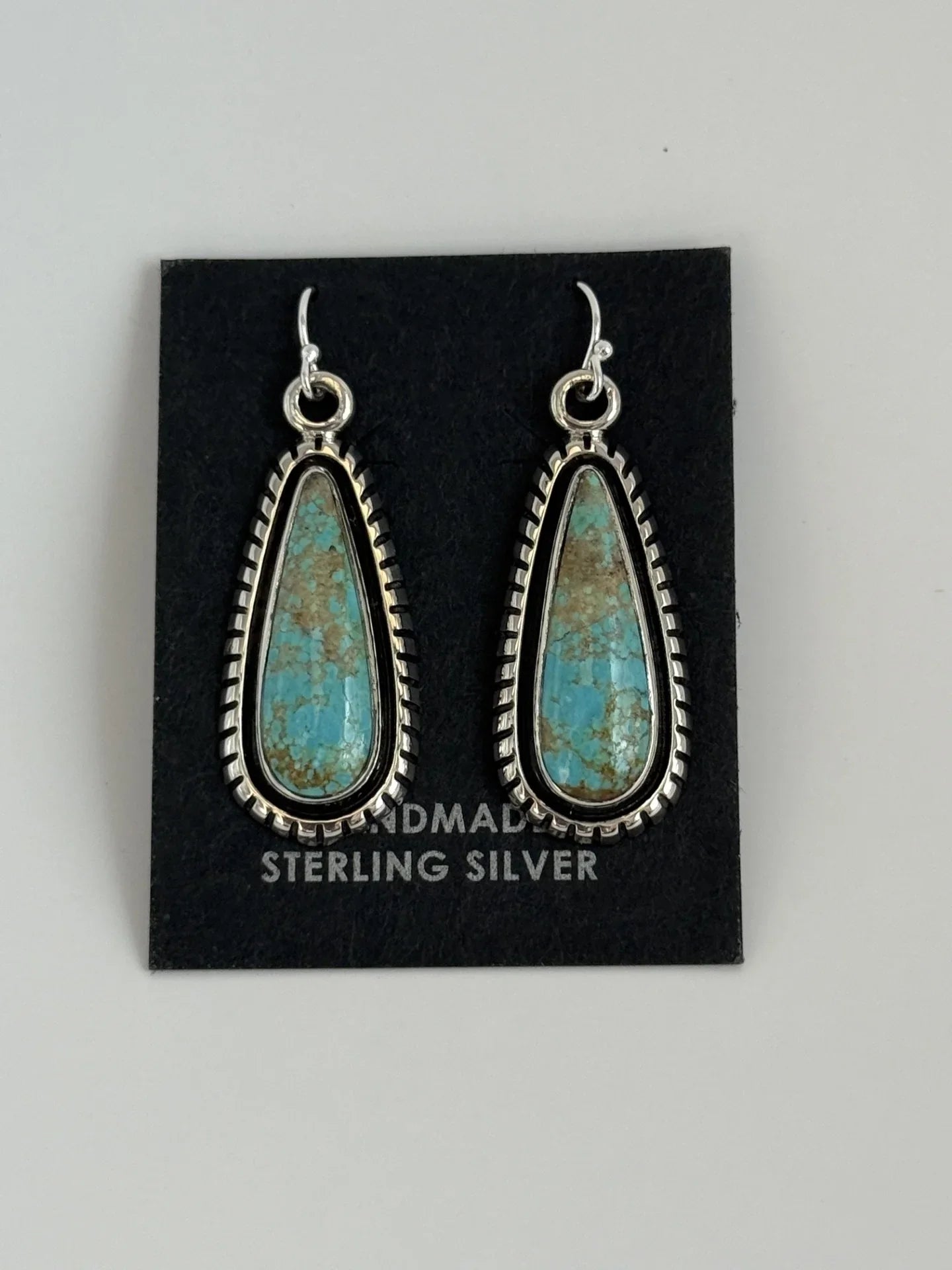 Turquoise & Sterling Silver Teardrop Earrings